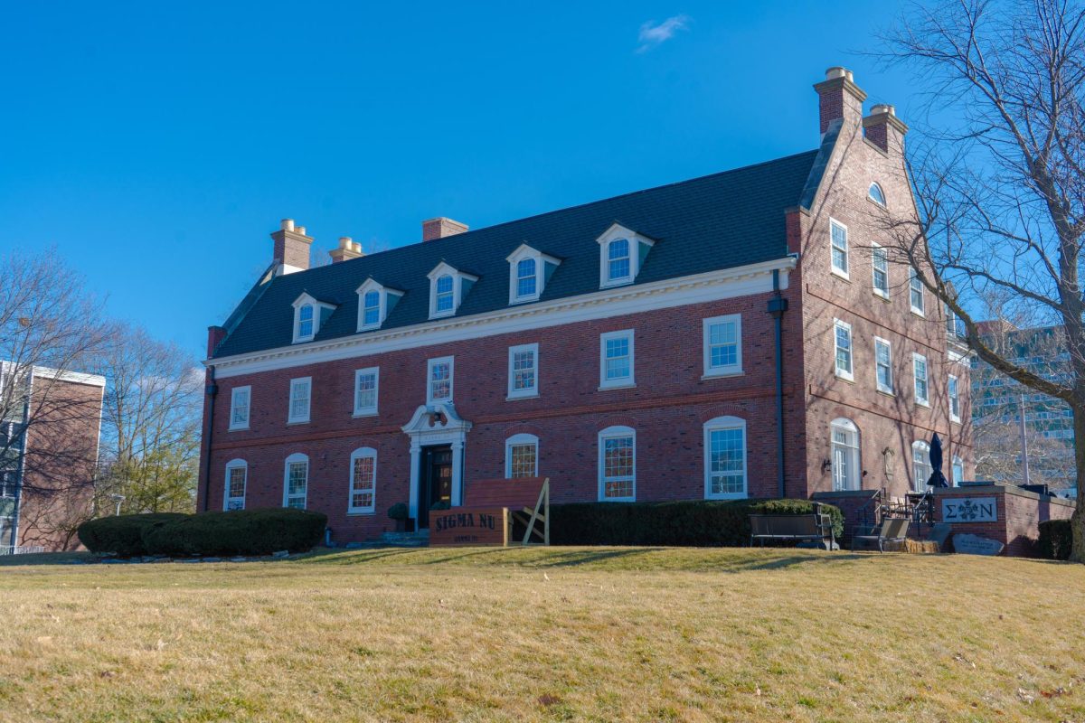 Sigma Nu fraternity house on the corner of W Pennsylvania and S Maryland Dr. on Feburary 15, 2024.