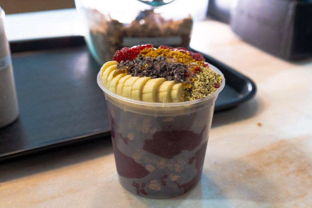 An acai bowl from in the new Just Bee Acai store in the southwest corner of the first floor in the Illini Union on Feb. 28. 