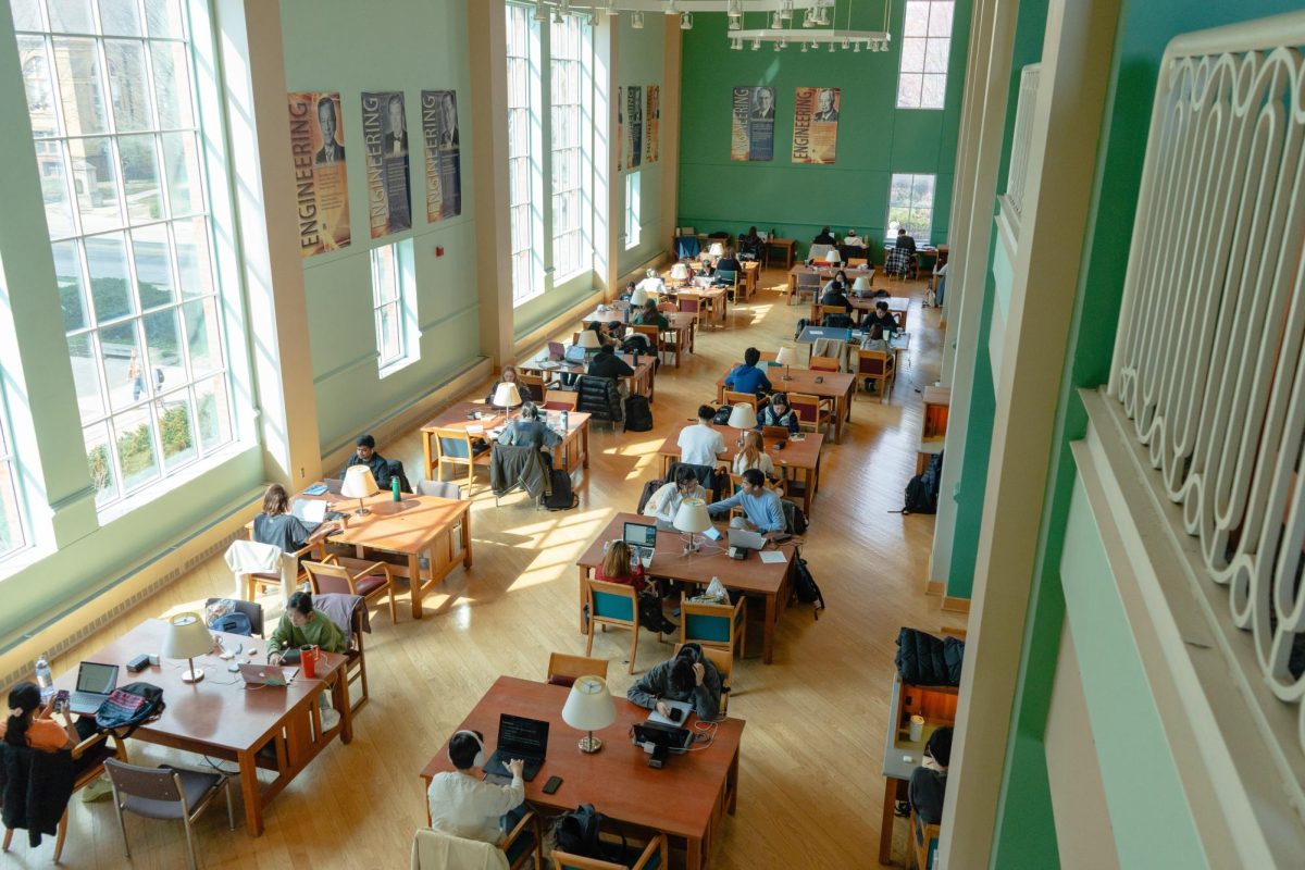 The second floor of Grainger Engineering Library on March 24.