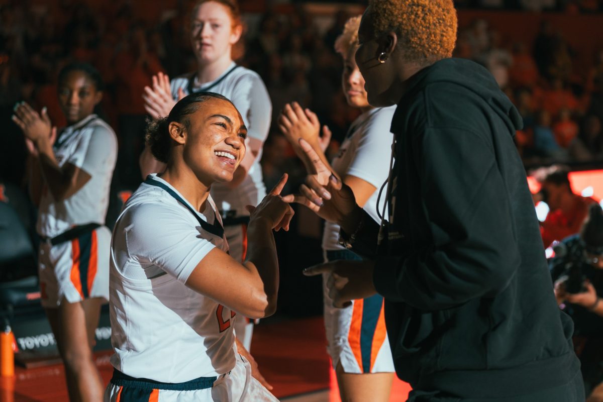 Junior Guard Adalia McKenzie prepares for the start of the match against Minnesota on Jan. 28.