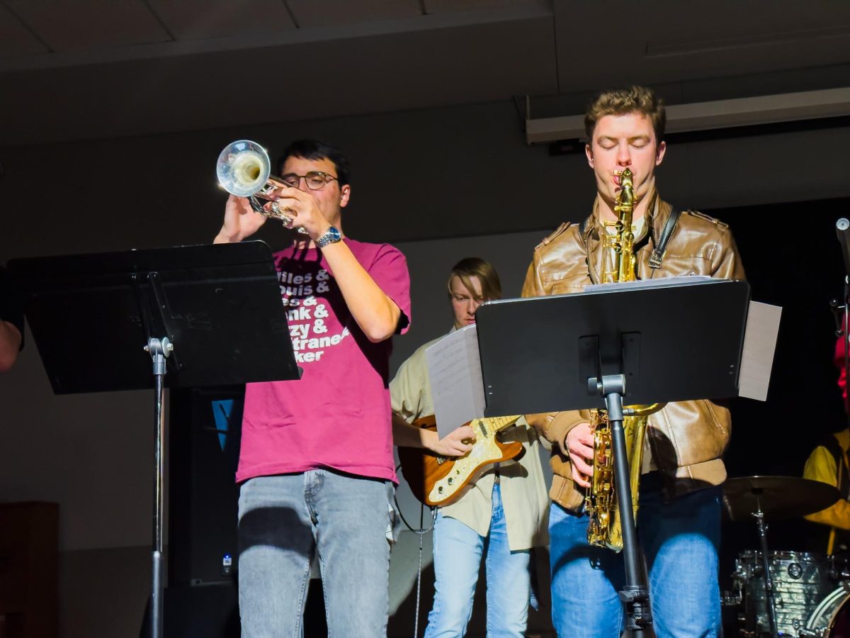 Sixth Street Brass Band Performs at the Main Lounge in Allen Hall on Saturday. 