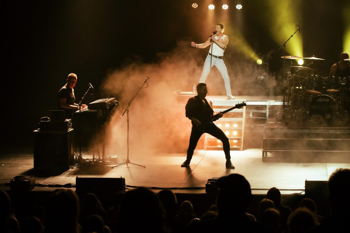 Gary Mullen & The Works performs cover music from the band Queen at State Farm Center on Friday night. 