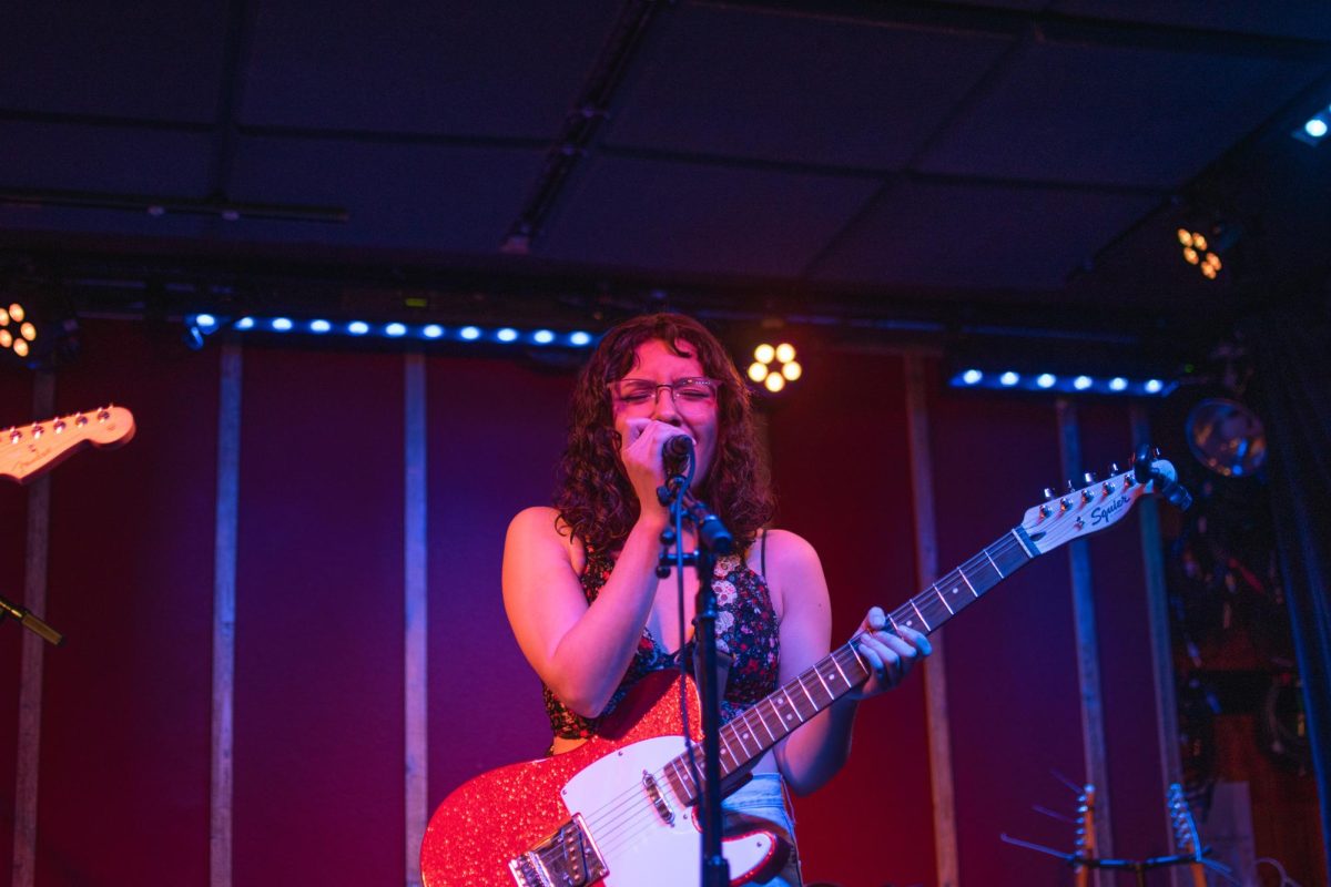 Venus Overdrive, a Champaign-native band, performs before Kangaroo Court takes the stage at the Rose Bowl Tavern in Urbana on Nov. 4.