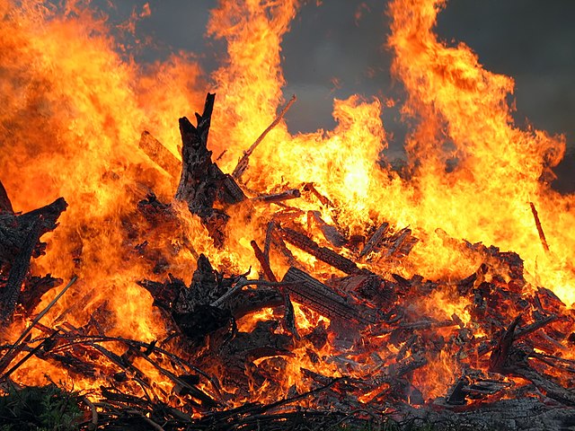 A bonfire in Mäntsälä, Finland to celebrate the summer solstice.