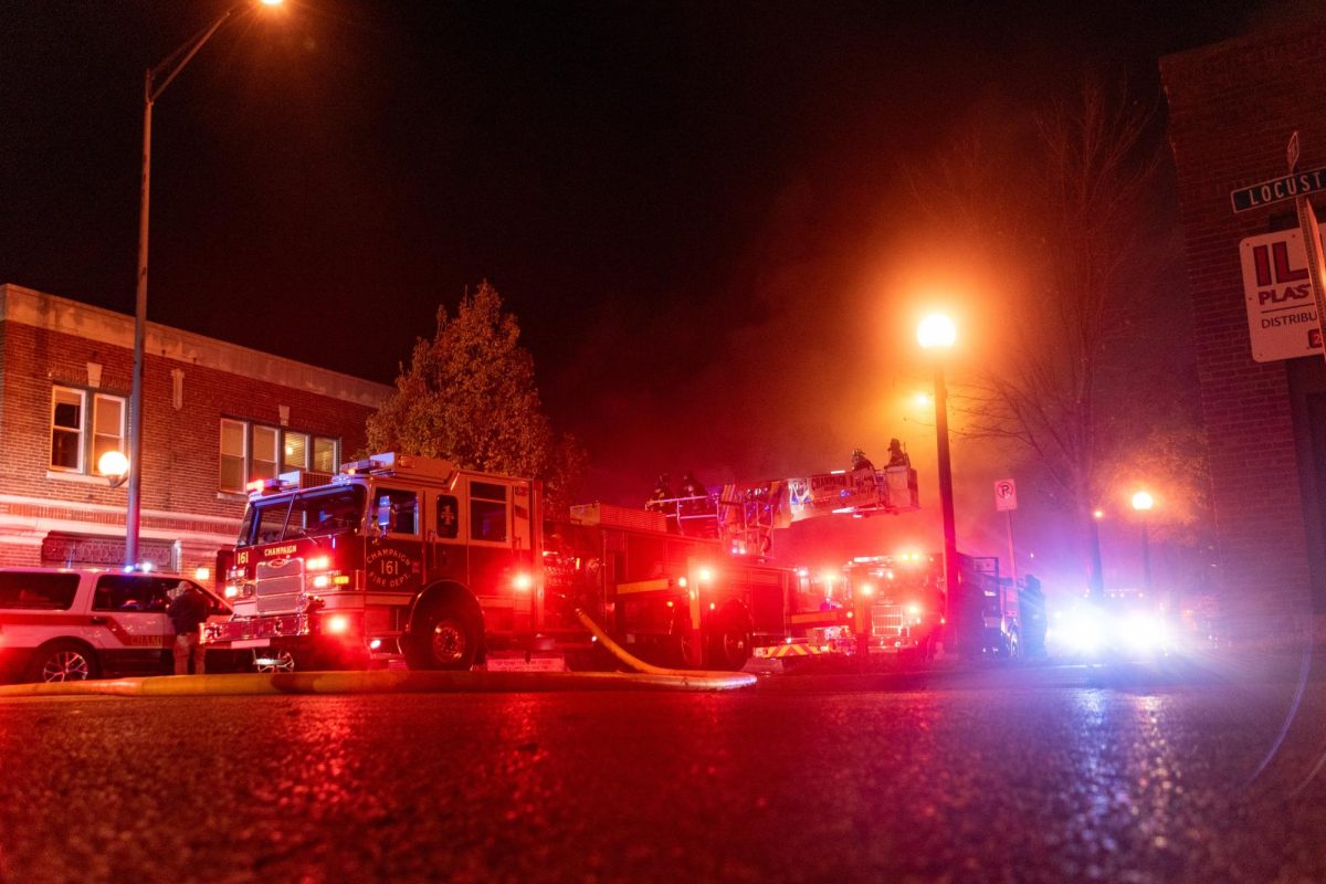 Champaign Fire Department crews responding to a fire at 212 S. First St. on Nov 7.