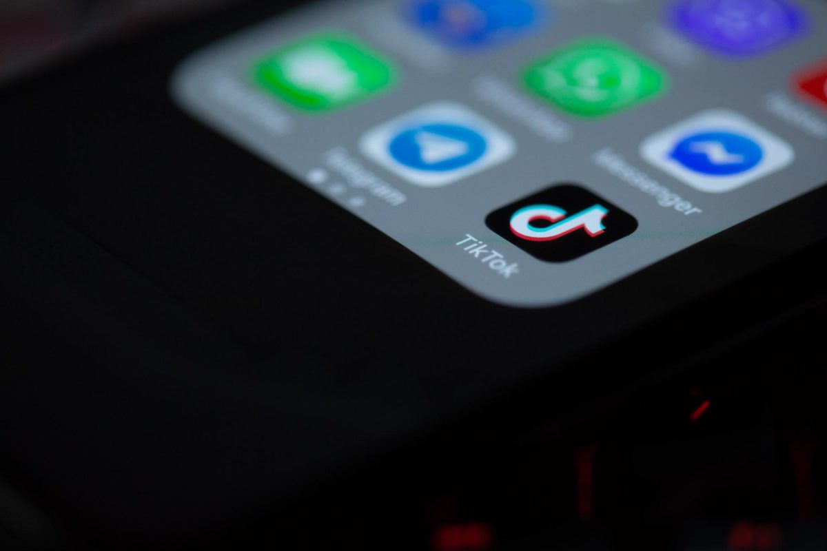 The TikTok app icon on a mobile phone. 