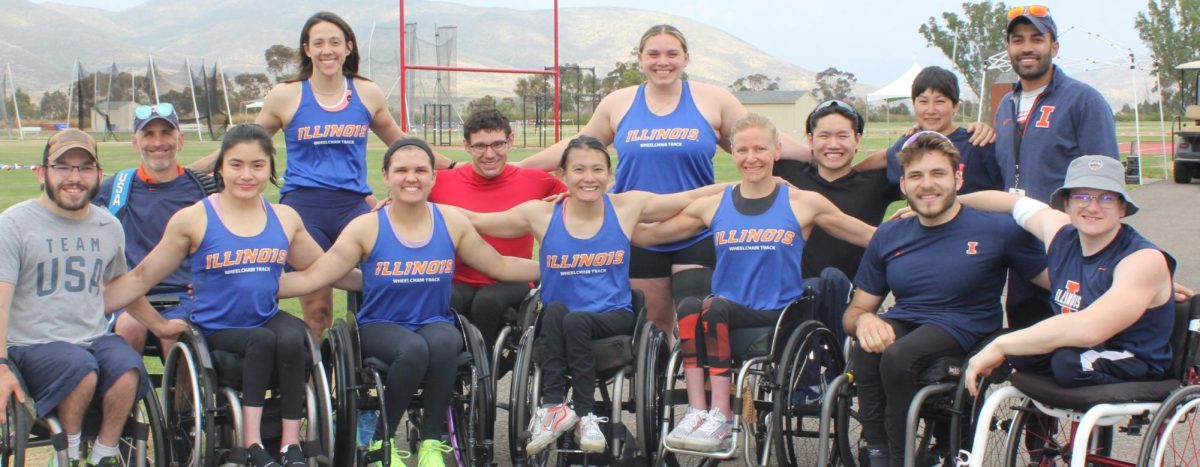 The Illini men and womens wheelchair track and road racing team.