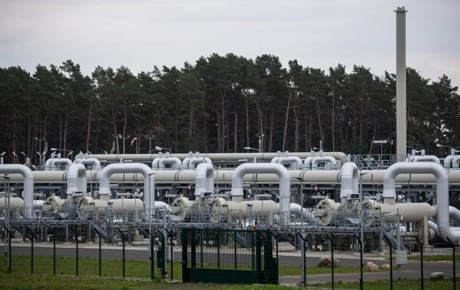 View of the Pipeline Inspection Gauge receiving station, the Nord Stream 2 part of the landfall area in Lubmin on Germanys Baltic Sea coast, on Sept. 21, 2021.