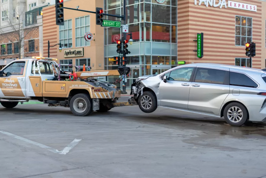 On Saturday, there was a collsion involving two cars at the intersection of South Wright and Green Streets.